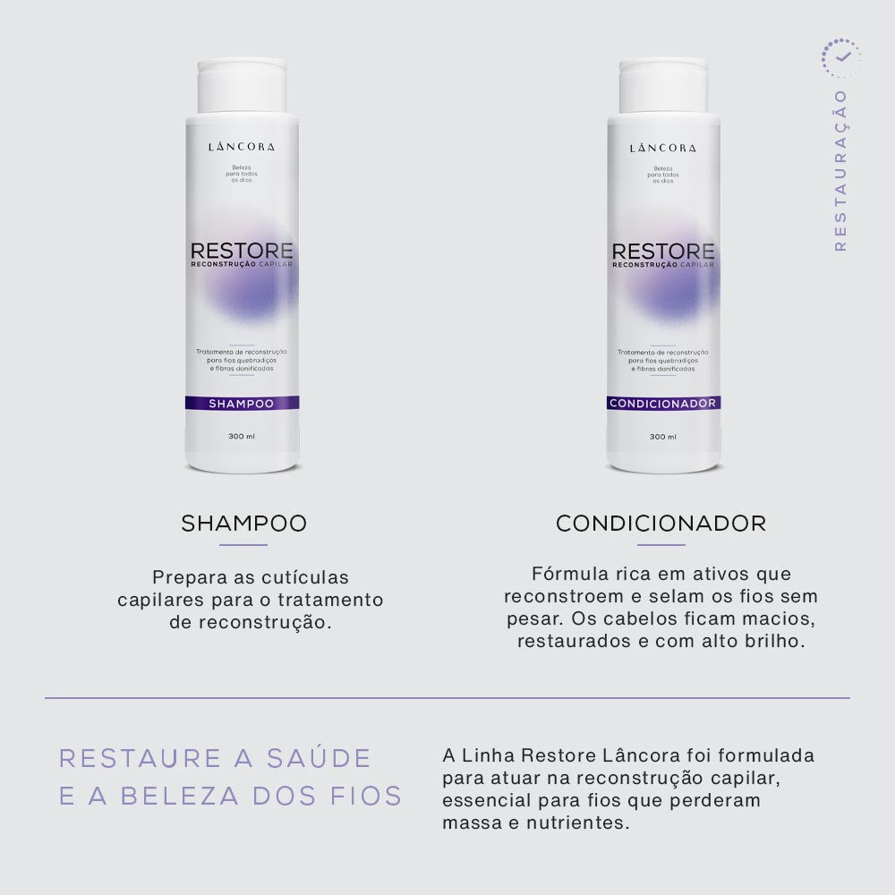 Kit RESTORE Reconstrução + brinde | Lâncora